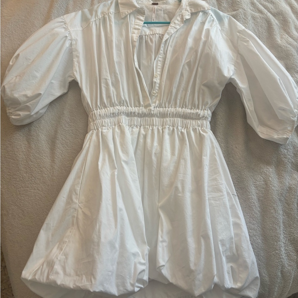 White Puff Sleeve Dress